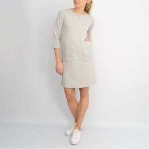 Boden Hannah sweatshirt dress gray 3/4 sleeves pockets
